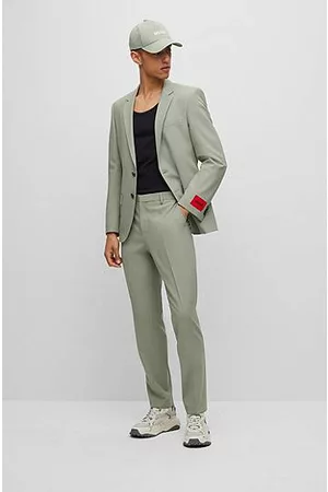 HUGO BOSS Mænd Jakkesæt - Slim-fit suit in checked performance-stretch fabric