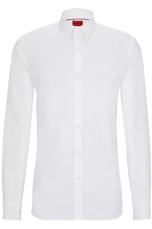 HUGO BOSS Mænd Langærmede skjorter - Extra-slim-fit shirt in paisley-print cotton jacquard