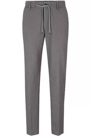 HUGO BOSS Mænd Habitbukser - Regular-fit trousers in anti-wrinkle cotton-blend twill