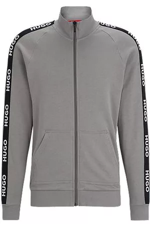 HUGO BOSS Mænd Pyjamas - Relaxed-fit jacket in organic cotton with logo tape