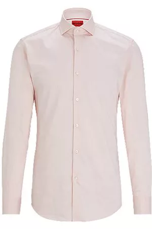 HUGO BOSS Mænd Langærmede skjorter - Slim-fit shirt in easy-iron cotton twill
