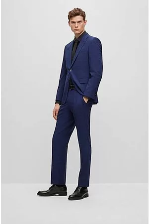 HUGO BOSS Mænd Jakkesæt - Regular-fit suit in checked stretch cloth