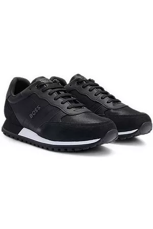 HUGO BOSS Løbeinspirerede sneakers med detaljer i imiteret læder