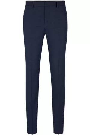 HUGO BOSS Mænd Habitbukser - Regular-fit trousers in micro-patterned stretch cloth