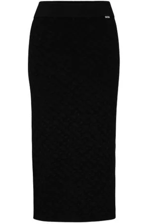 HUGO BOSS Tubenederdel med strikket jacquardtekstur