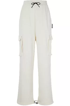 HUGO BOSS Kvinder Habitbukser - Relaxed-fit cargo-style tracksuit bottoms in cotton terry