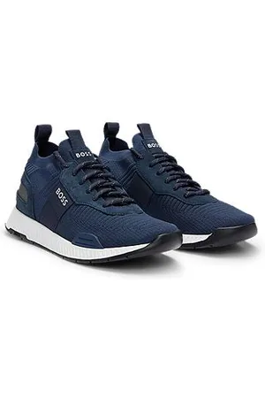 HUGO BOSS TTNM EVO-sneakers med strikket overflade og ruskindsdetaljer