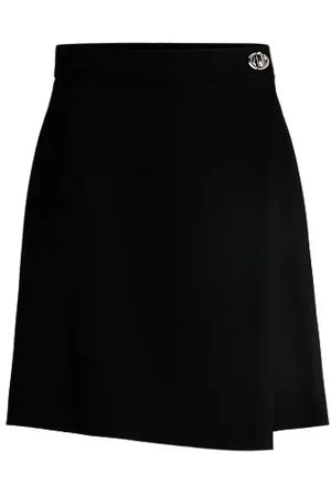 HUGO BOSS Nederdel med slå om-design og knap med drejelås