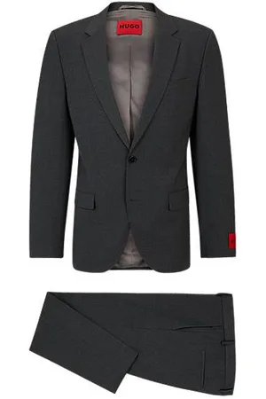 HUGO BOSS Jakkesæt med slim fit i uldblanding med performance-stræk