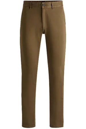 HUGO BOSS Slim fit chinos i bomuldssatin med stræk