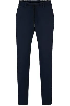 HUGO BOSS Slim fit bukser i jersey med performance-stof med stræk