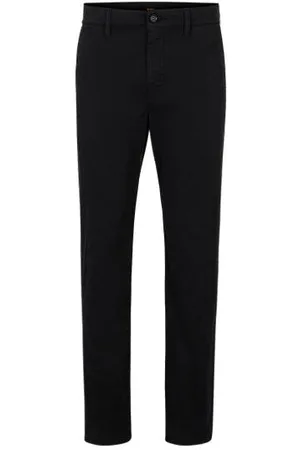 HUGO BOSS Chinos med tapered fit i bomuldssatin med stræk