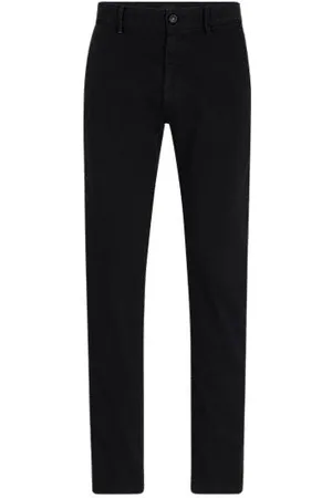 HUGO BOSS Slim fit chinos i bomuldssatin med stræk