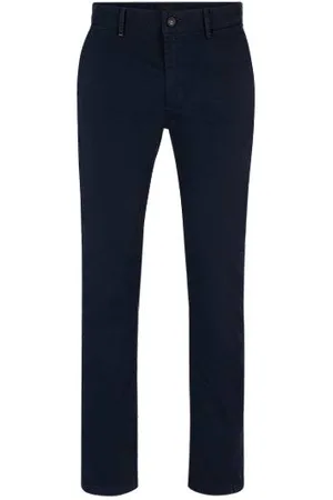 HUGO BOSS Slim fit chinos i bomuldssatin med stræk