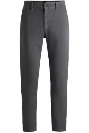 HUGO BOSS Chinos med tapered fit i bomuldssatin med stræk