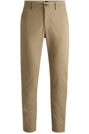 HUGO BOSS Chinos med tapered fit i bomuldssatin med stræk
