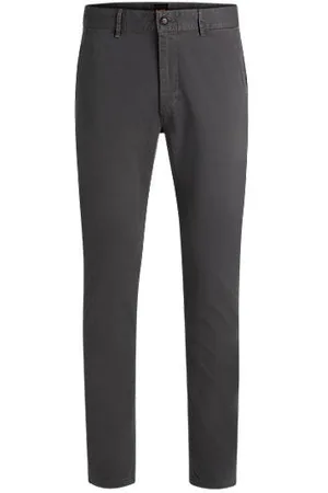 HUGO BOSS Slim fit chinos i bomuldssatin med stræk