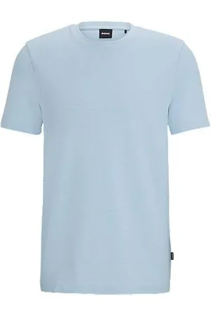HUGO BOSS T-shirt i bomuldsblanding med jacquardboblestruktur