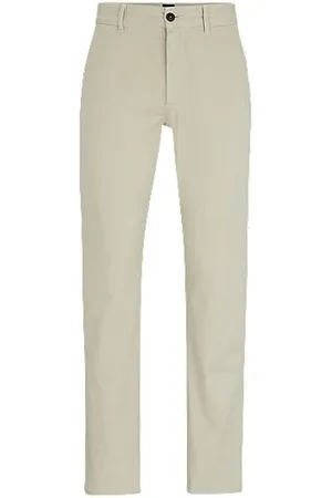 HUGO BOSS Slim fit chinos i bomuldssatin med stræk