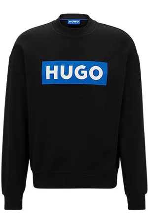 HUGO BOSS Sweatshirt i bomuldsfrotté med logoprint