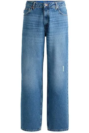 HUGO BOSS Relaxed fit jeans i mellemblå bomuldsdenim