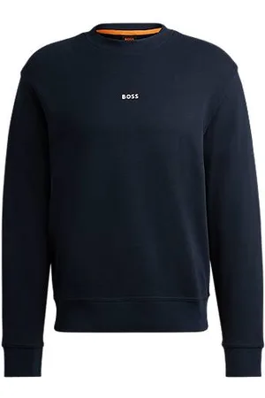 HUGO BOSS Relaxed fit sweatshirt i bomuldsfrotté med logo i kontrastfarve