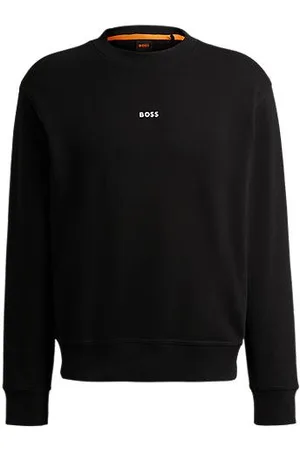 HUGO BOSS Relaxed fit sweatshirt i bomuldsfrotté med logo i kontrastfarve