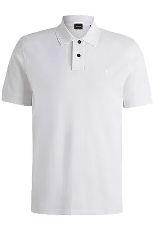 HUGO BOSS Poloshirt i bomuldspiqué med logoprint
