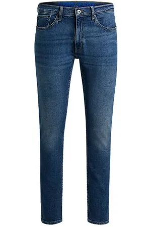 HUGO BOSS Marineblå jeans med extra slim fit i stonewashed denim med stræk