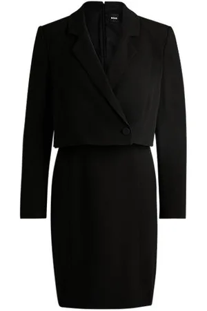 HUGO BOSS Tailored kjole i mat stof