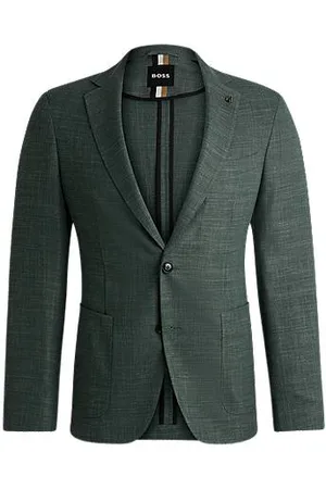 HUGO BOSS Jakke med slim fit i meleret stof med stræk