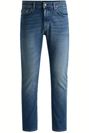 HUGO BOSS Delaware-jeans med slim fit i blå denim med behageligt stræk