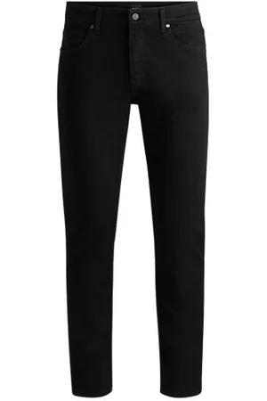HUGO BOSS Delaware Slim fit jeans i dyb sort italiensk denim