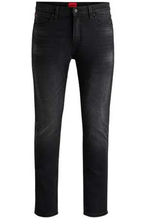 HUGO BOSS Jeans med extra slim fit i sort denim med stræk