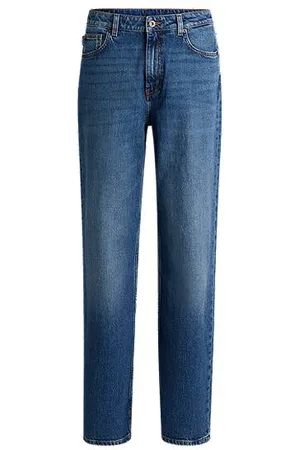 HUGO BOSS Lange jeans med straight fit i blå denim med stræk
