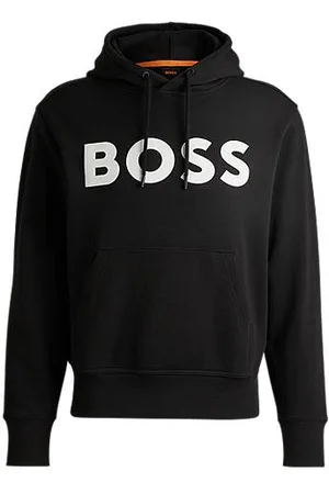 HUGO BOSS Relaxed fit hættetrøje i bomuldsfrotté med stort logo