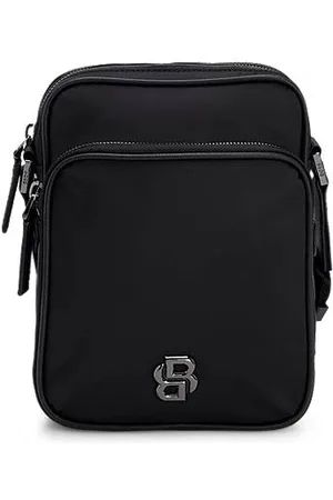 HUGO BOSS Skuldertaske i twill med dobbelt B-monogram