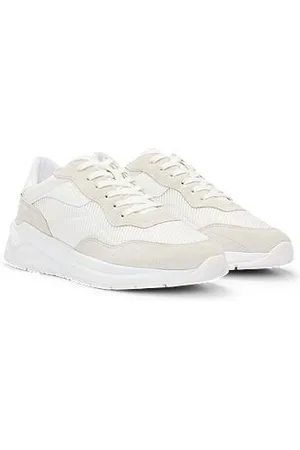 HUGO BOSS Sneakers i blandede materialer med ruskind og imiteret læder
