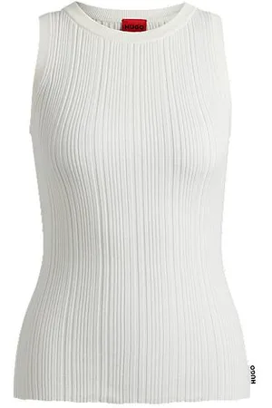 HUGO BOSS Slim fit top uden ærmer med uregelmæssig ribstruktur