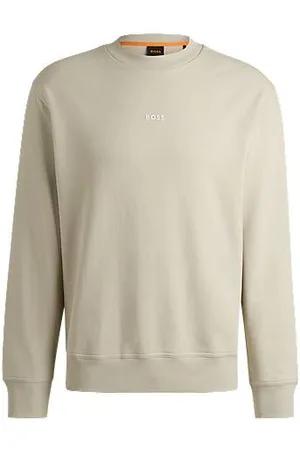 HUGO BOSS Relaxed fit sweatshirt i bomuldsfrotté med logo i kontrastfarve