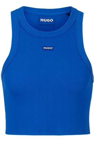 HUGO BOSS Tanktop i bomuld med stræk og logobadge