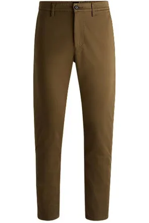 HUGO BOSS Chinos med tapered fit i bomuldssatin med stræk
