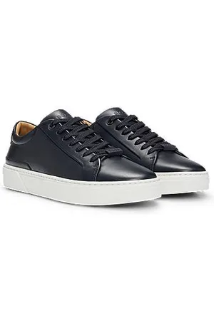HUGO BOSS Sneakers med low cut i Gary-læder med logo ved snørebåndene