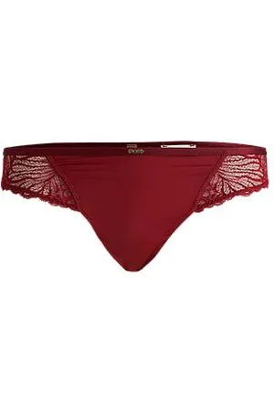 HUGO BOSS Brasilianske trusser med blonder med stræk og logo