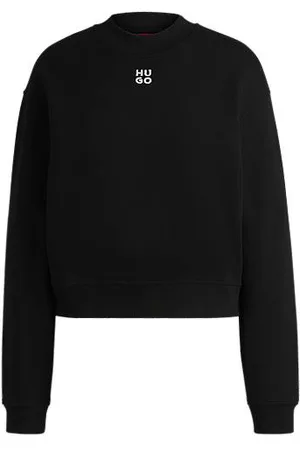 HUGO BOSS Sweatshirt i sweatkvalitet af bomuld med relaxed fit og broderet logo