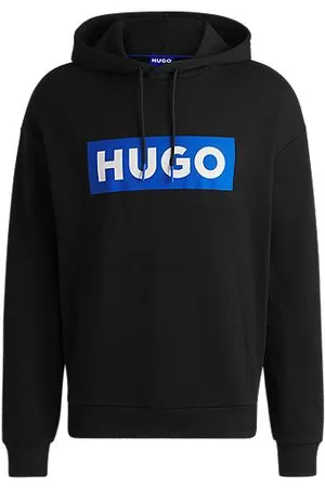 HUGO BOSS Hættetrøje med regular fit i frotté med logotryk
