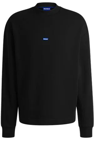 HUGO BOSS Sweatshirt i sweatstof af bomuld med logomærkat