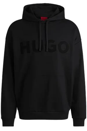 HUGO BOSS Oversize fit hættetrøje i bomuldsfrotté med tonalt logo