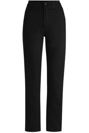 HUGO BOSS Slim fit jeans i farveægte, sort denim med stræk