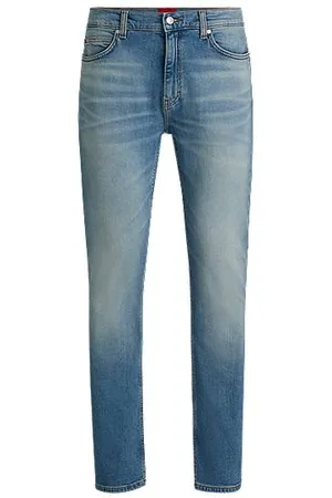 HUGO BOSS Jeans med slim fit i mellemblå denim med stræk
